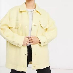 Mango brushed shacket in lemon